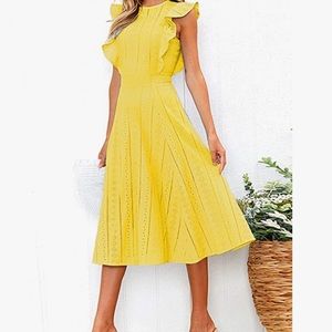 Yellow midi dress